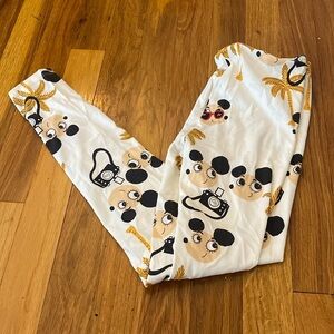NWT Mini Rodini Girls White Leggings With Printed Design Size 7-9Y